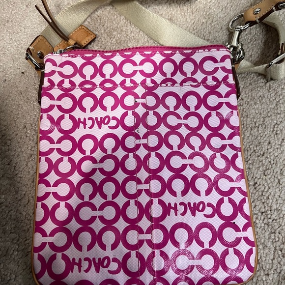Coach Signature Pink and Cream Crossbody Bag - Picture 2 of 4